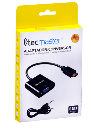 Adaptador conversor HDMI Macho a VGA Hembra Audio Jack 3.5 mm
