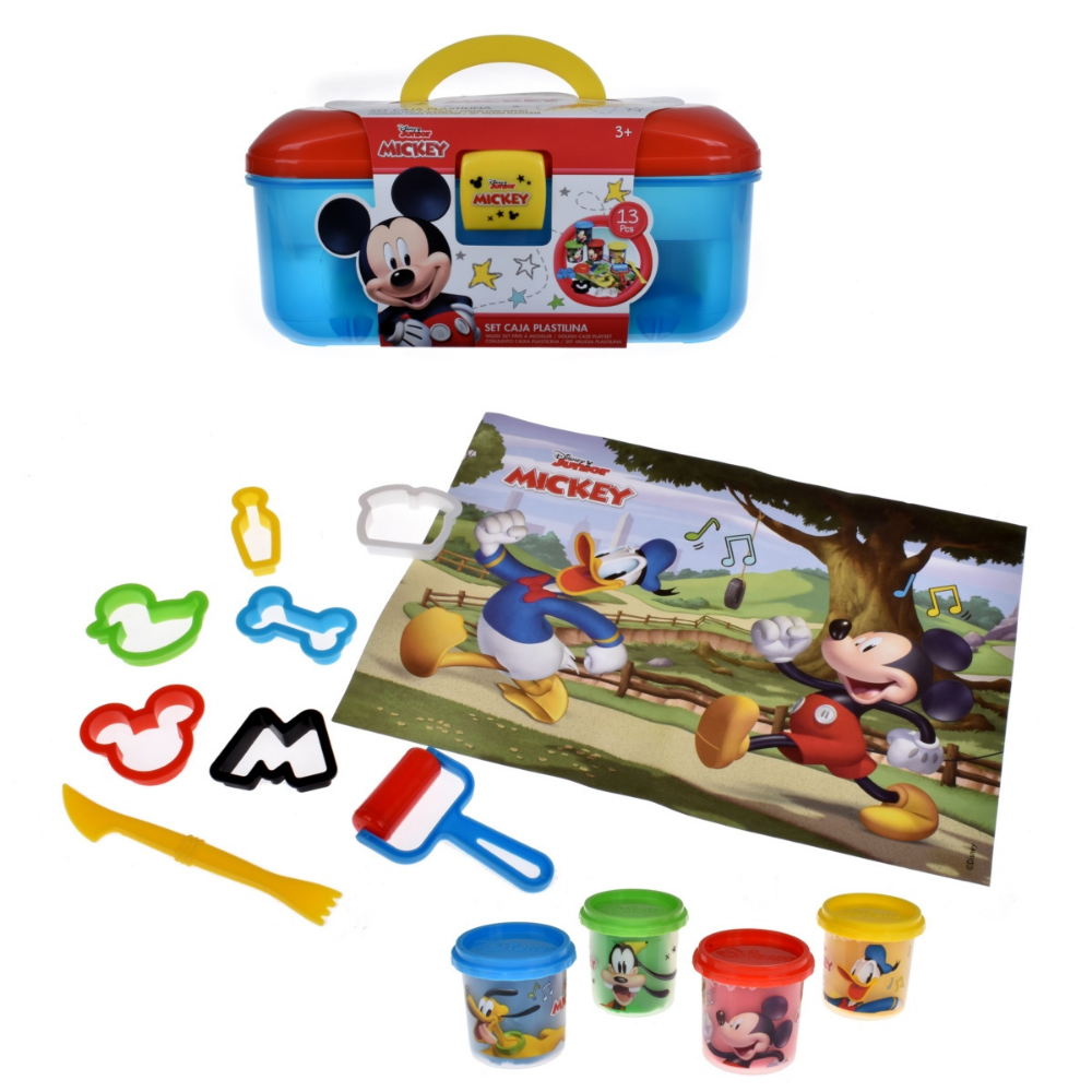 Mickey Mouse Set de Masas Maleta Plástica Rectangular 13 Piezas
