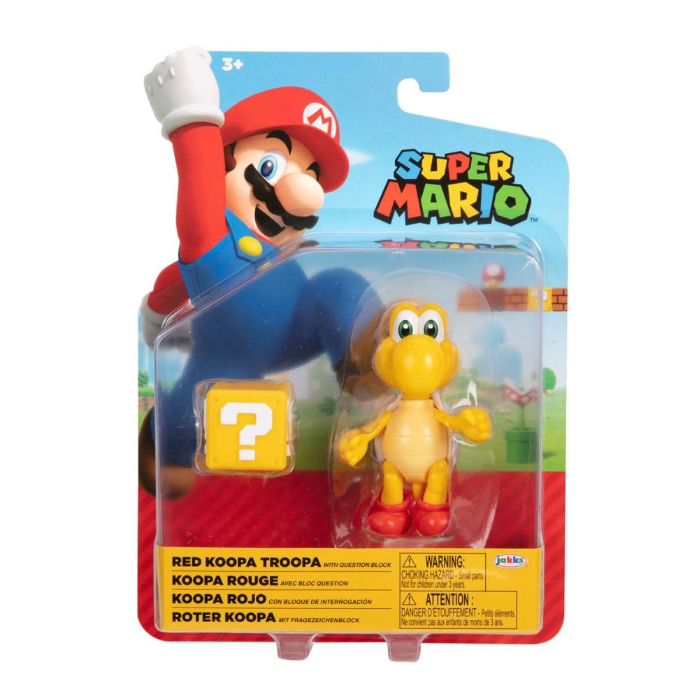 Figura Coleccion Super Mario (Koopa rojo con bloque de interrogación)